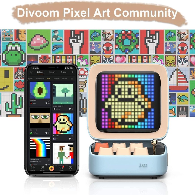 Divoom Ditoo Pixel Art Portable Bluetooth Speaker with App