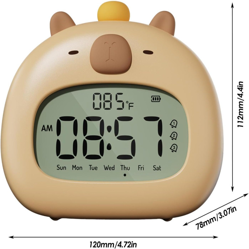 Capybara Digital Alarm Clock | Night Light & Sleep Trainer with Snooze