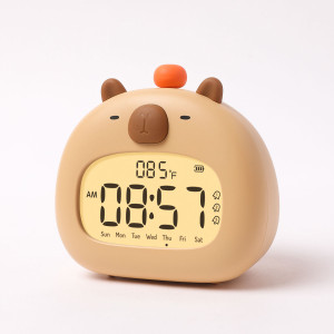Capybara Digital Alarm Clock | Night Light & Sleep Trainer with Snooze